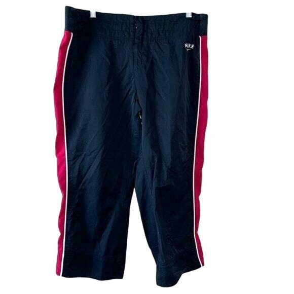 Nike Womens XL Athletic Capri Pants Black & Red Nylon - Picture 1 of 8